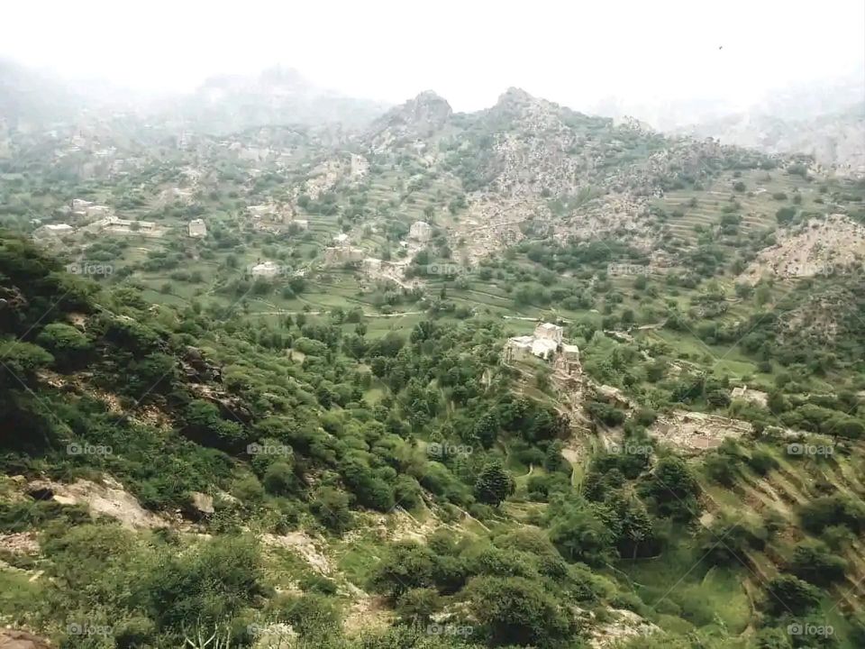 Glory be to God, the magnificent and picturesque view and the natural green trees are a view that is nothing more wonderful than it