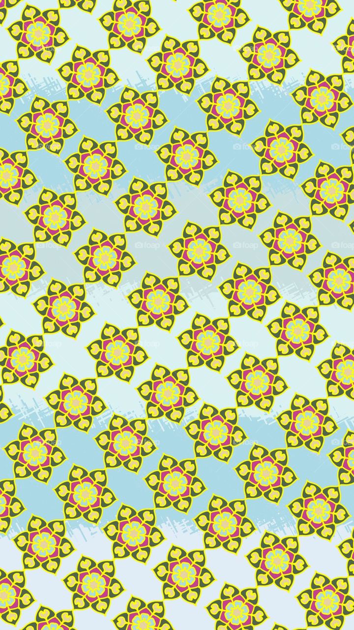 Fabric patterns, graphic patterns, tile patterns, Thai patterns Simple style on a white yellow