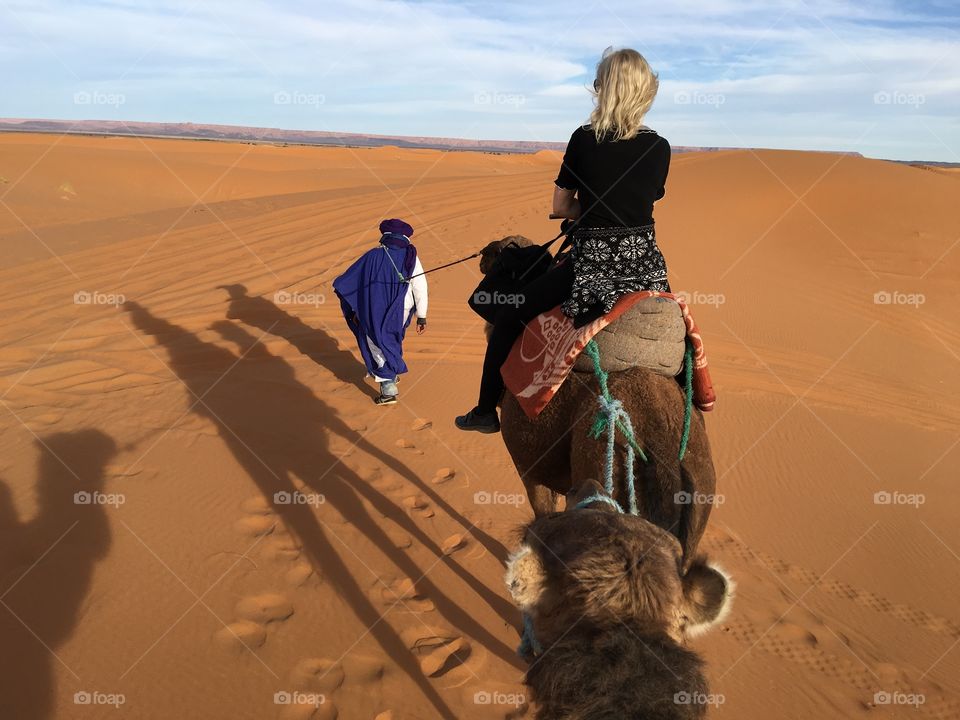 Moroccan sunset in the Sahara 