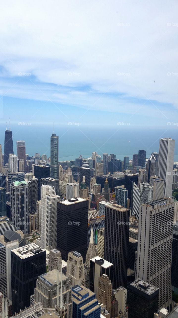 View from above Chicago