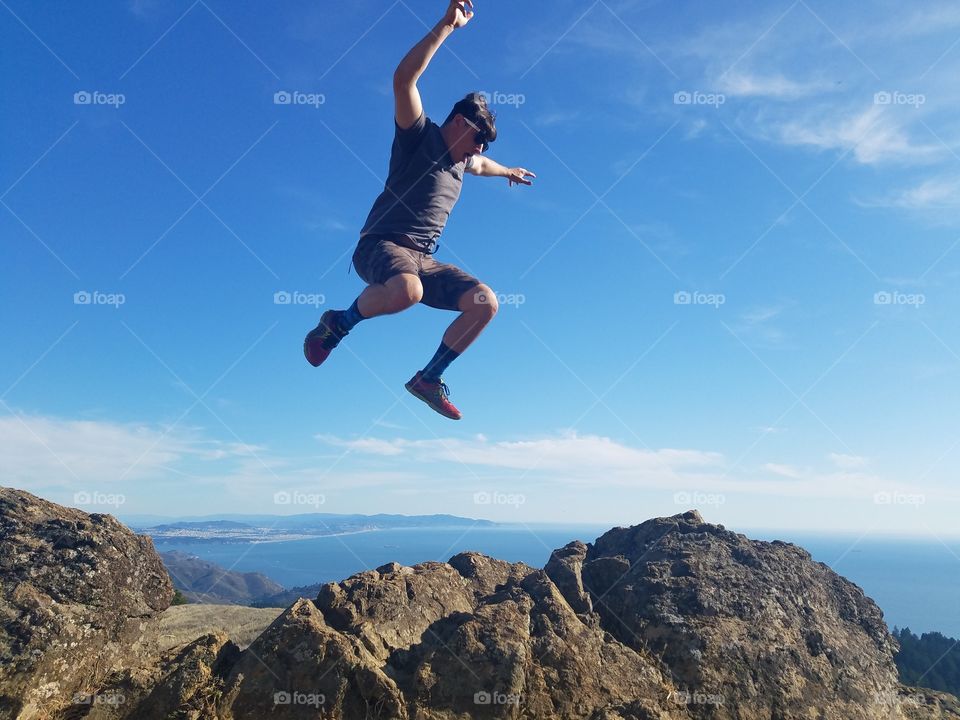 Rock Jumping on Mt. Tamalpais.