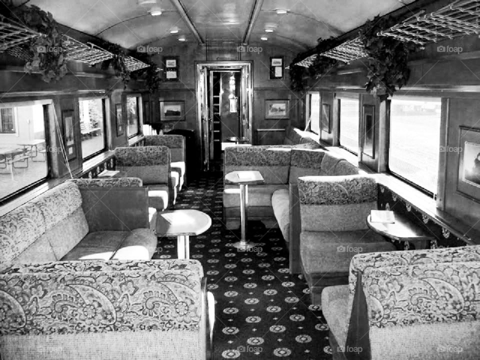 Inside train car