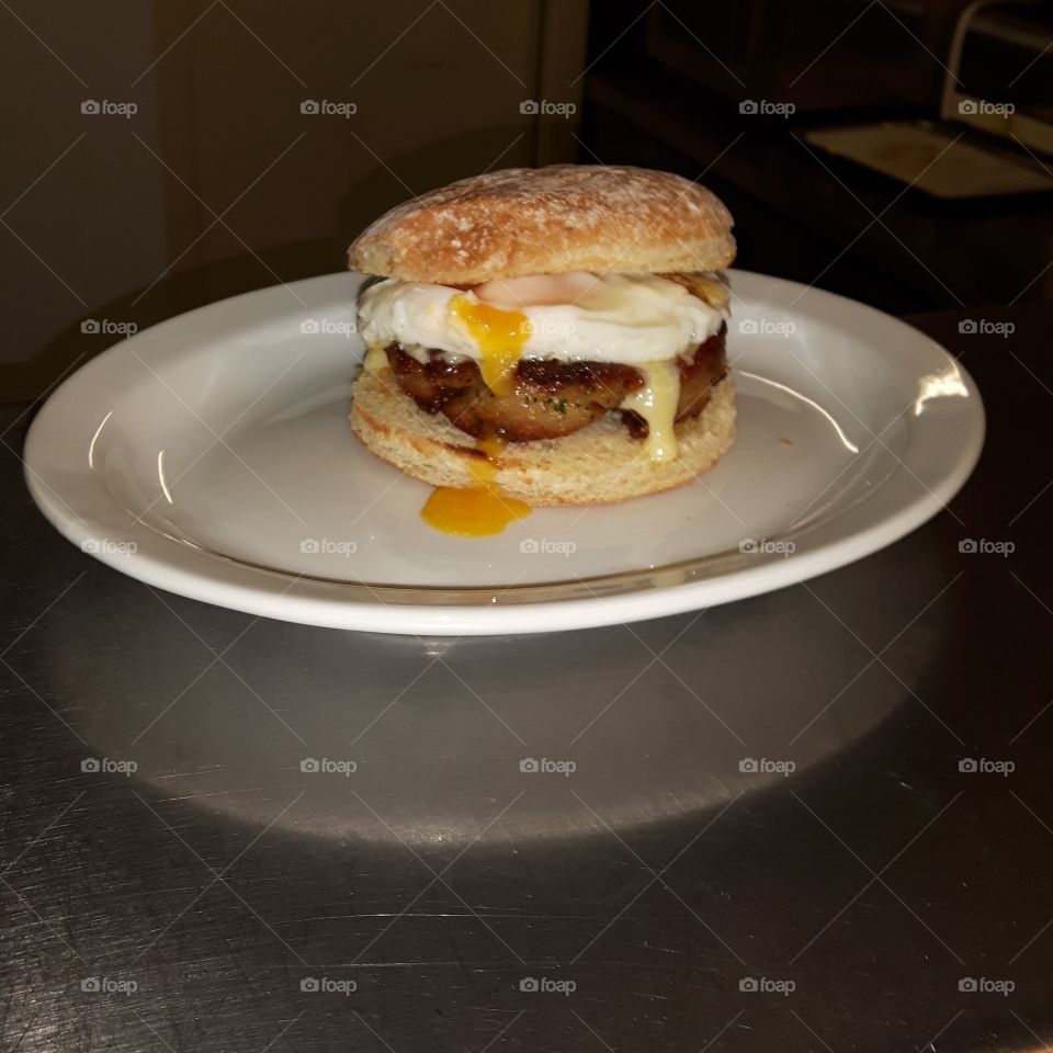 home made sausage and egg McMuffin