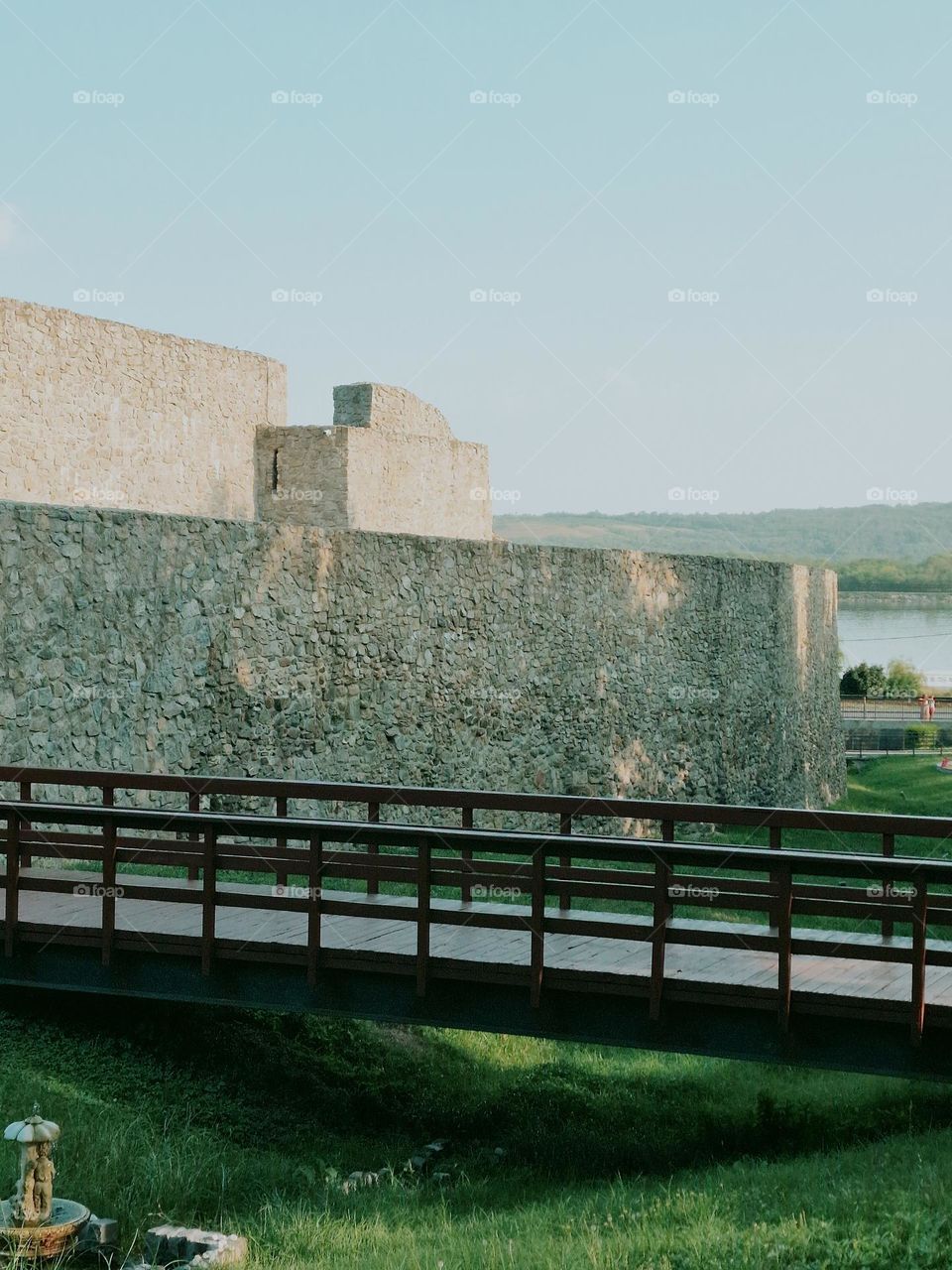 iron bridge at the entrance to the Severin fortress