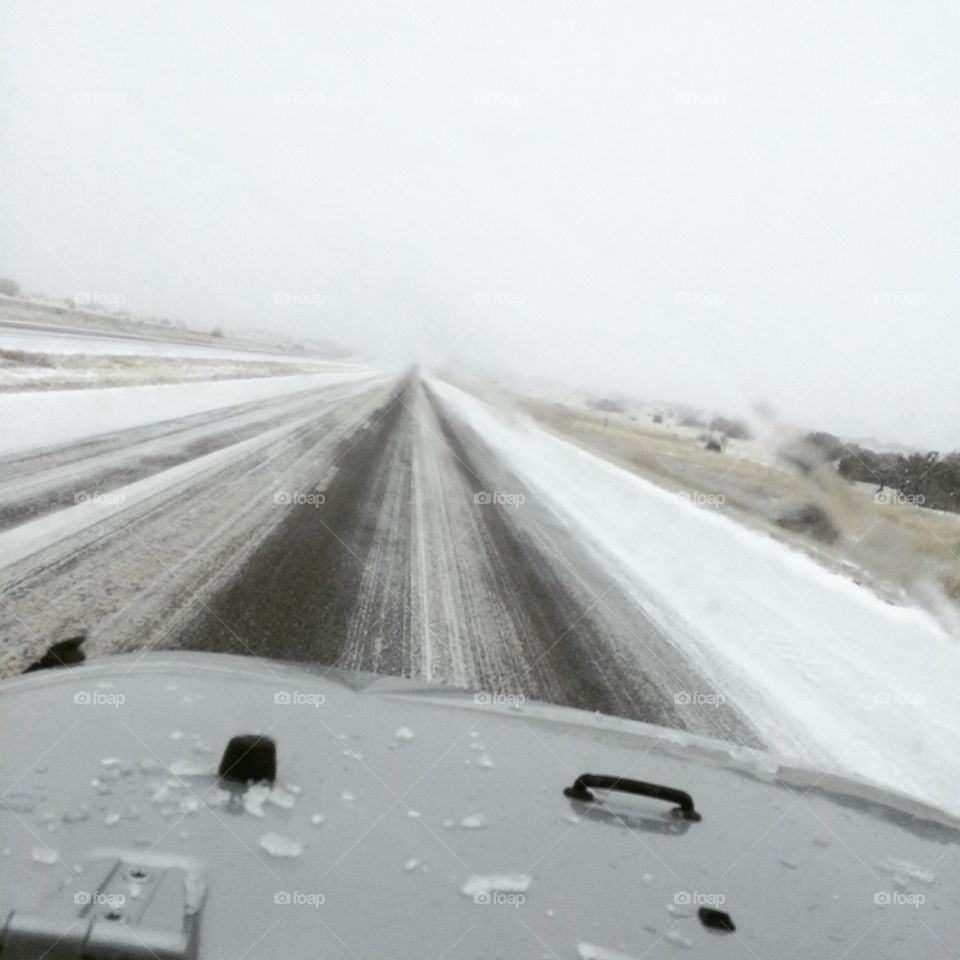 Snow on highway