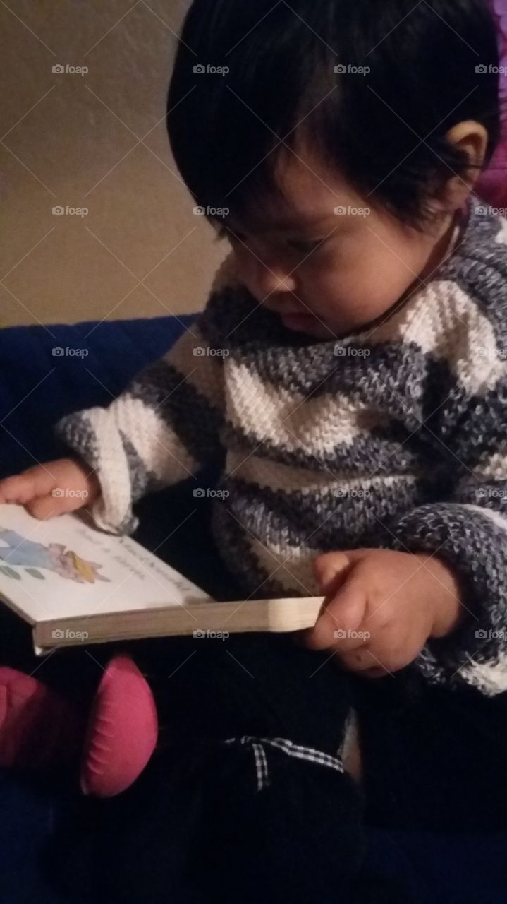 reading a book