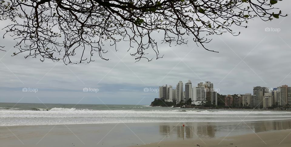 Buildings and beach
