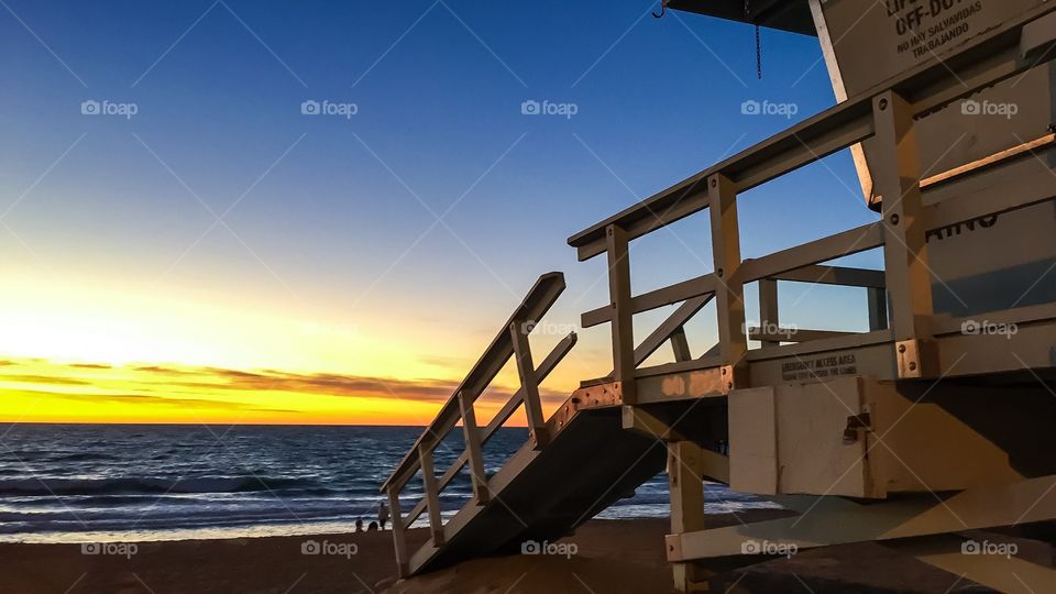 Lifeguard Tower Sunset