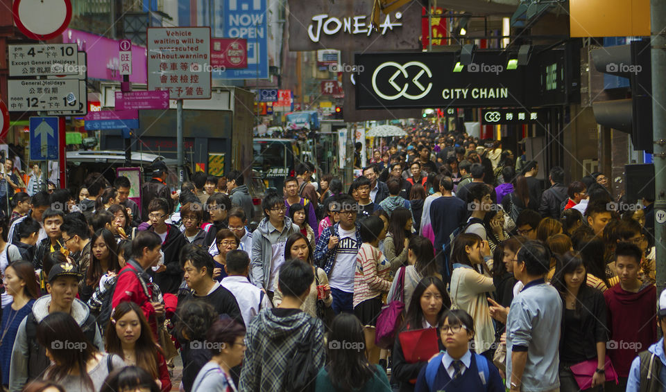 Crowded. Mongkok Hong Kong, the most densely populated place on the planet