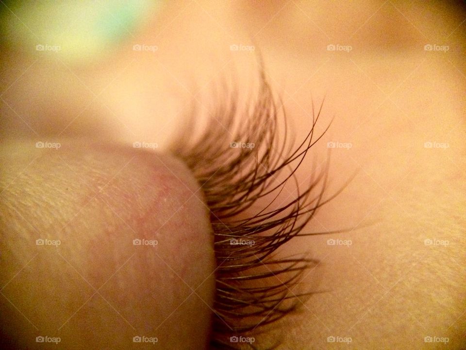 Macro shot of baby girl eyelashes