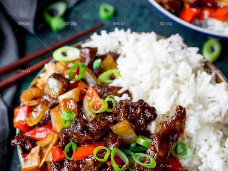 meat seasoned with vegetables for lunch