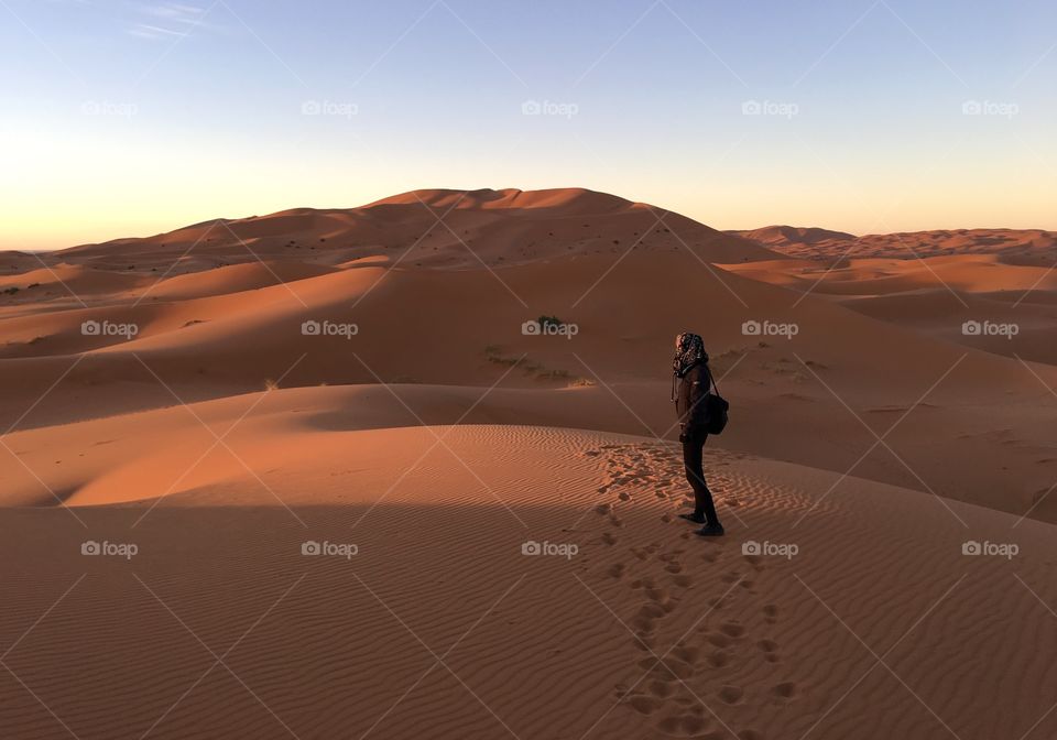 Desert, Sunset, Sand, Dawn, Landscape