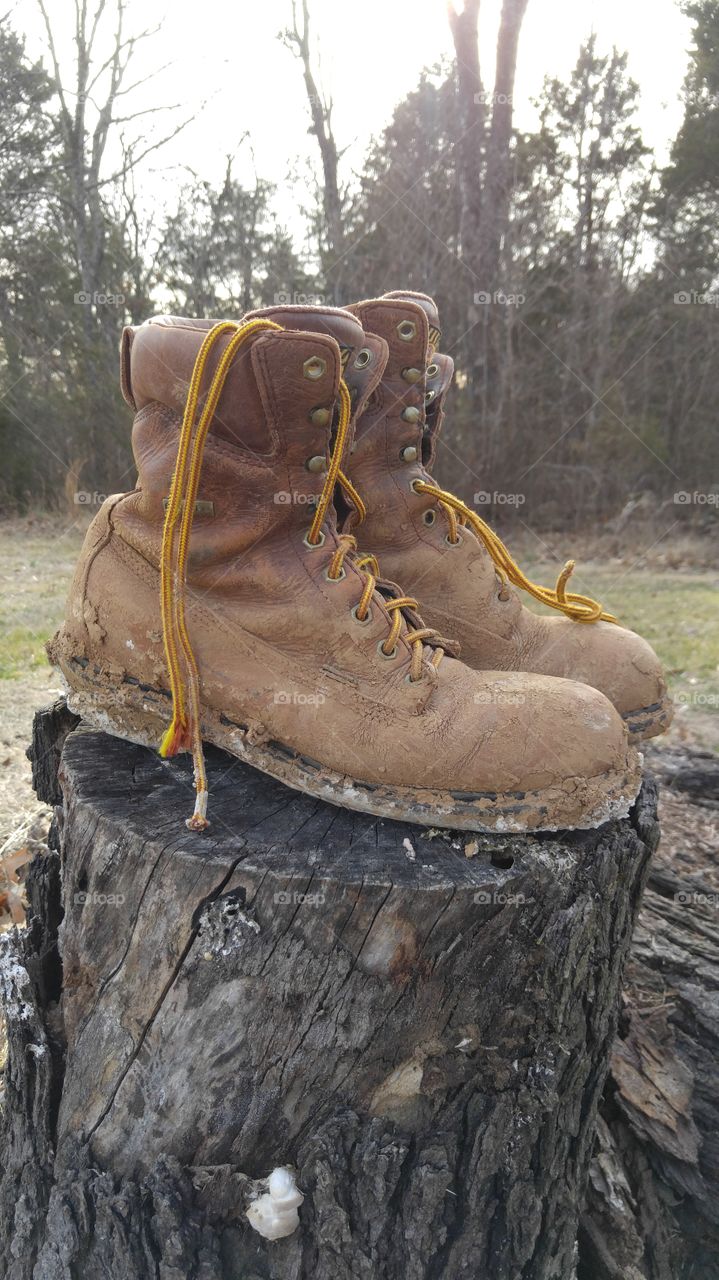 Muddy Work Boots