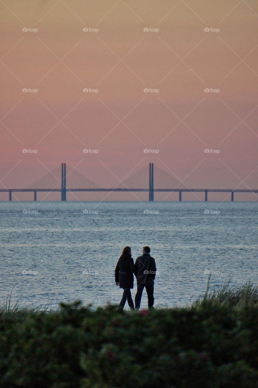 Couple in sunset