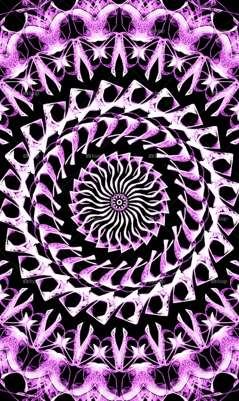 My Circular Rotational Glowing Purple Floral Design.