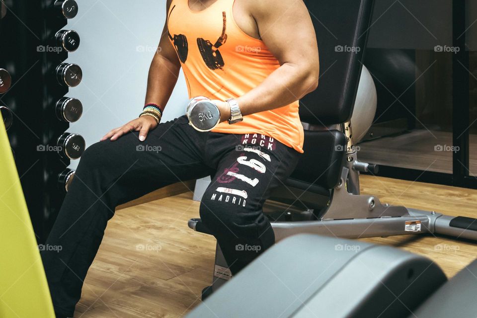 Working out time in a gym