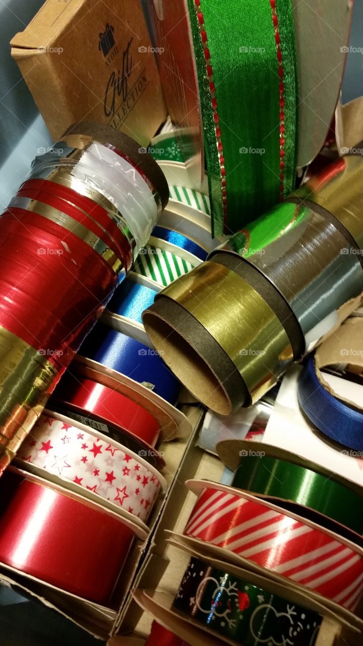 Christmas Ribbon . Christmas wrapping supplies 