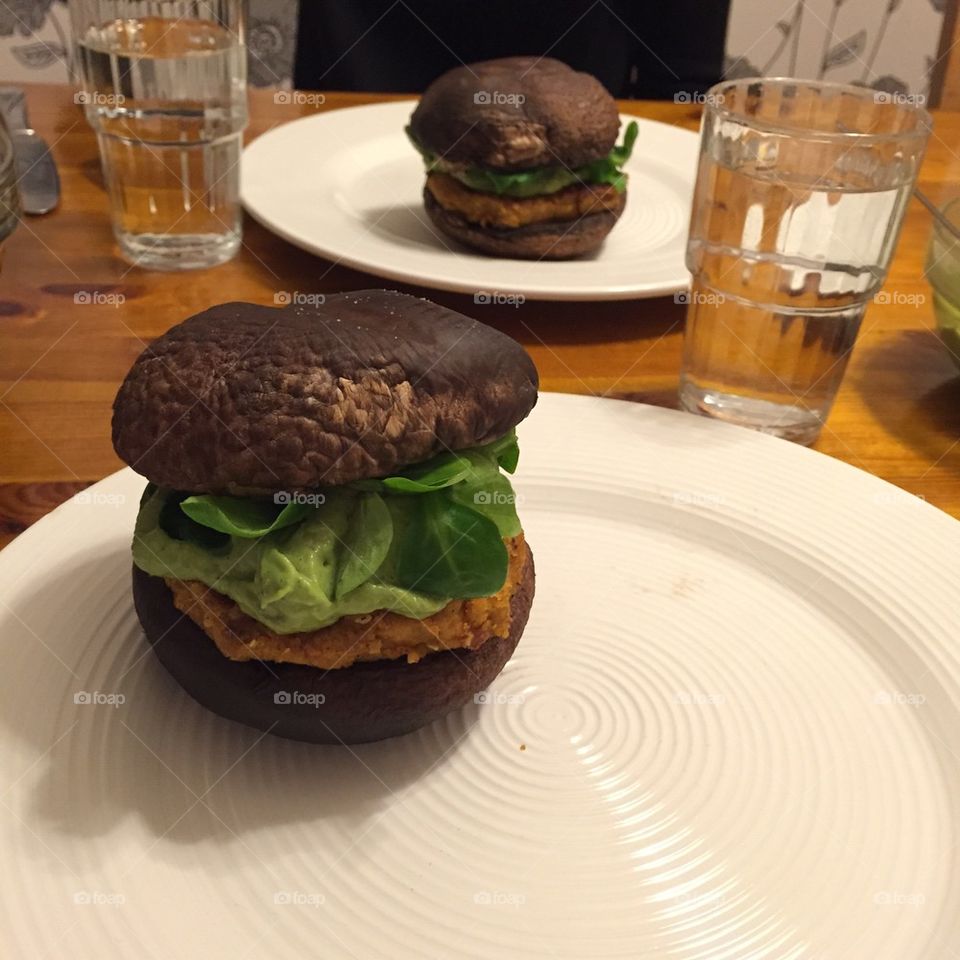 Vegan mushroom burger