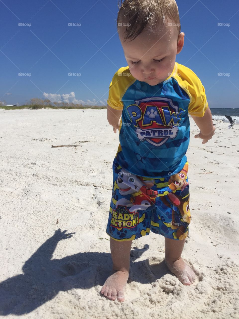 Playing at the beach 