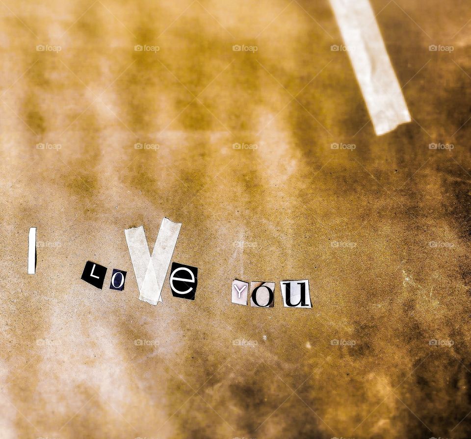 I love you. Paper letters written on paper
