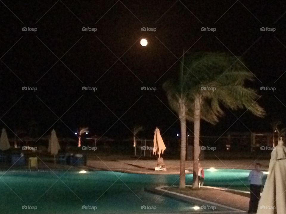 Partial eclipse of the moon in hurghada 
