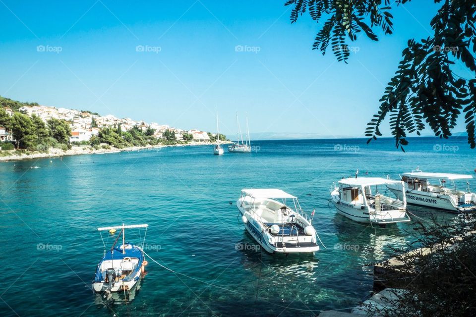 Boats in bay Croatia