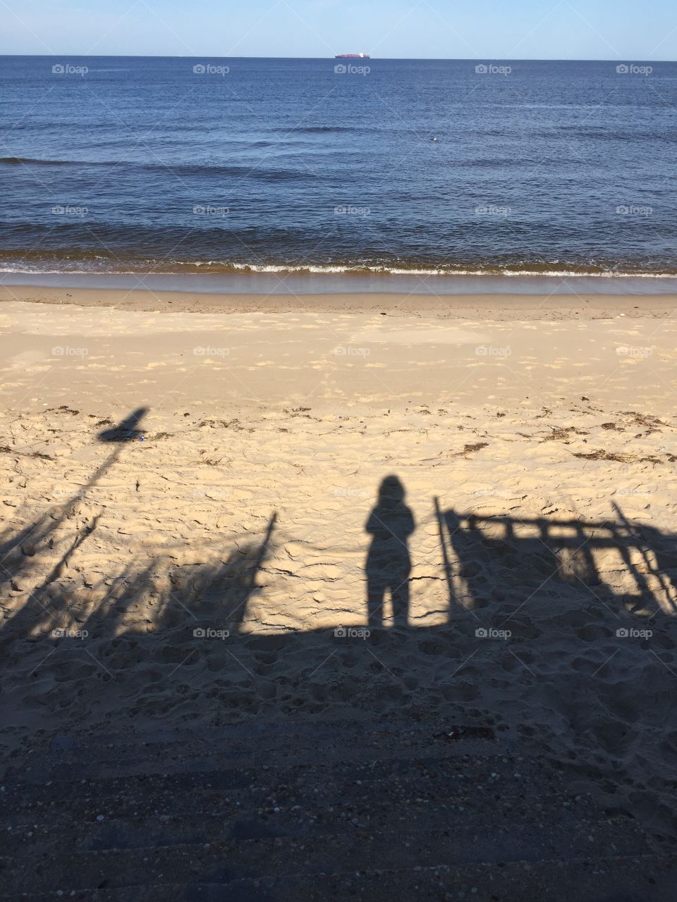 A girl standing on beach