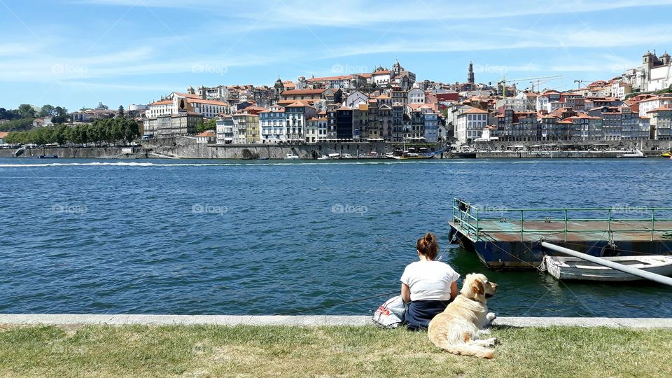 Pier of Gaia, with views of the city of Porto in Portugal.