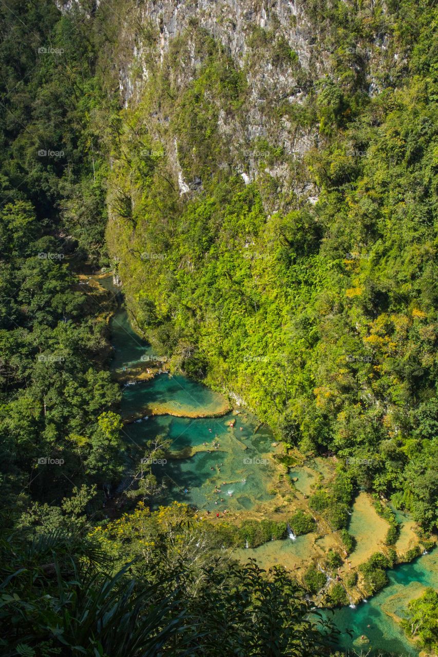 Picture of the lovely natural pools of Semuc Champey, Guatemala.