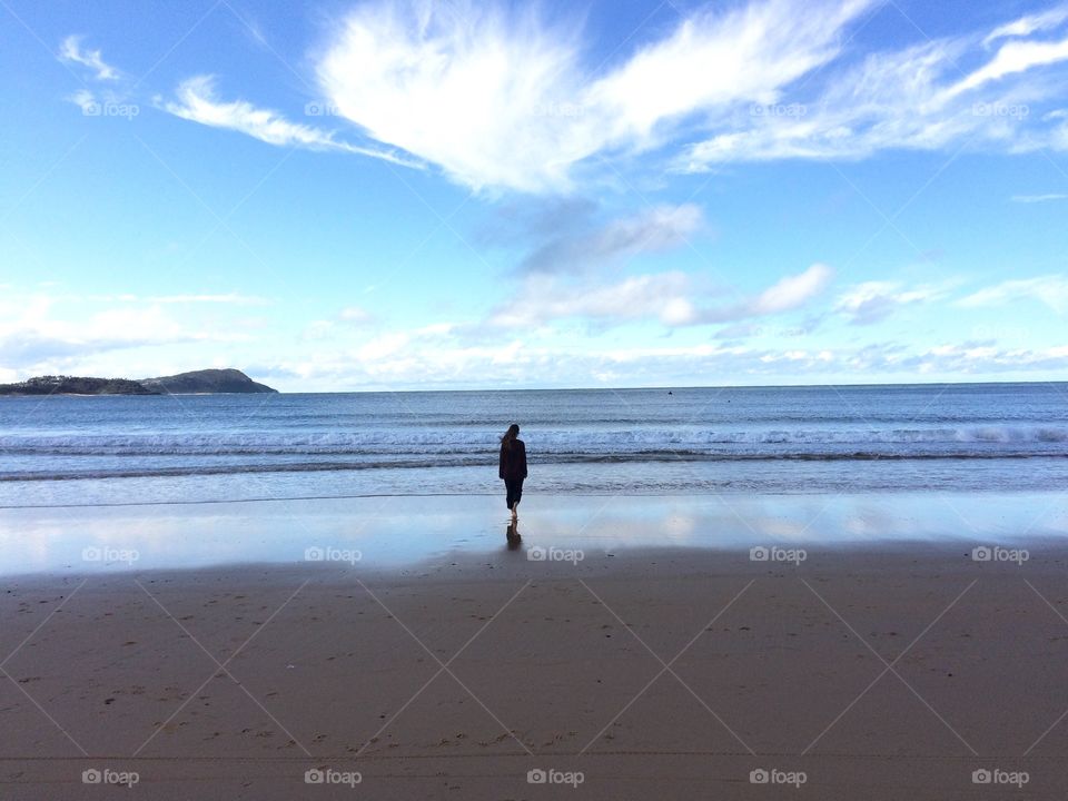 Talking a walk on Terrigal beach in Australia
