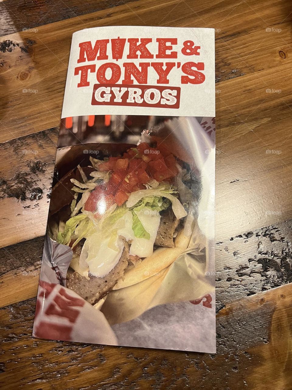 Mike & Tony’s Gyros menu 