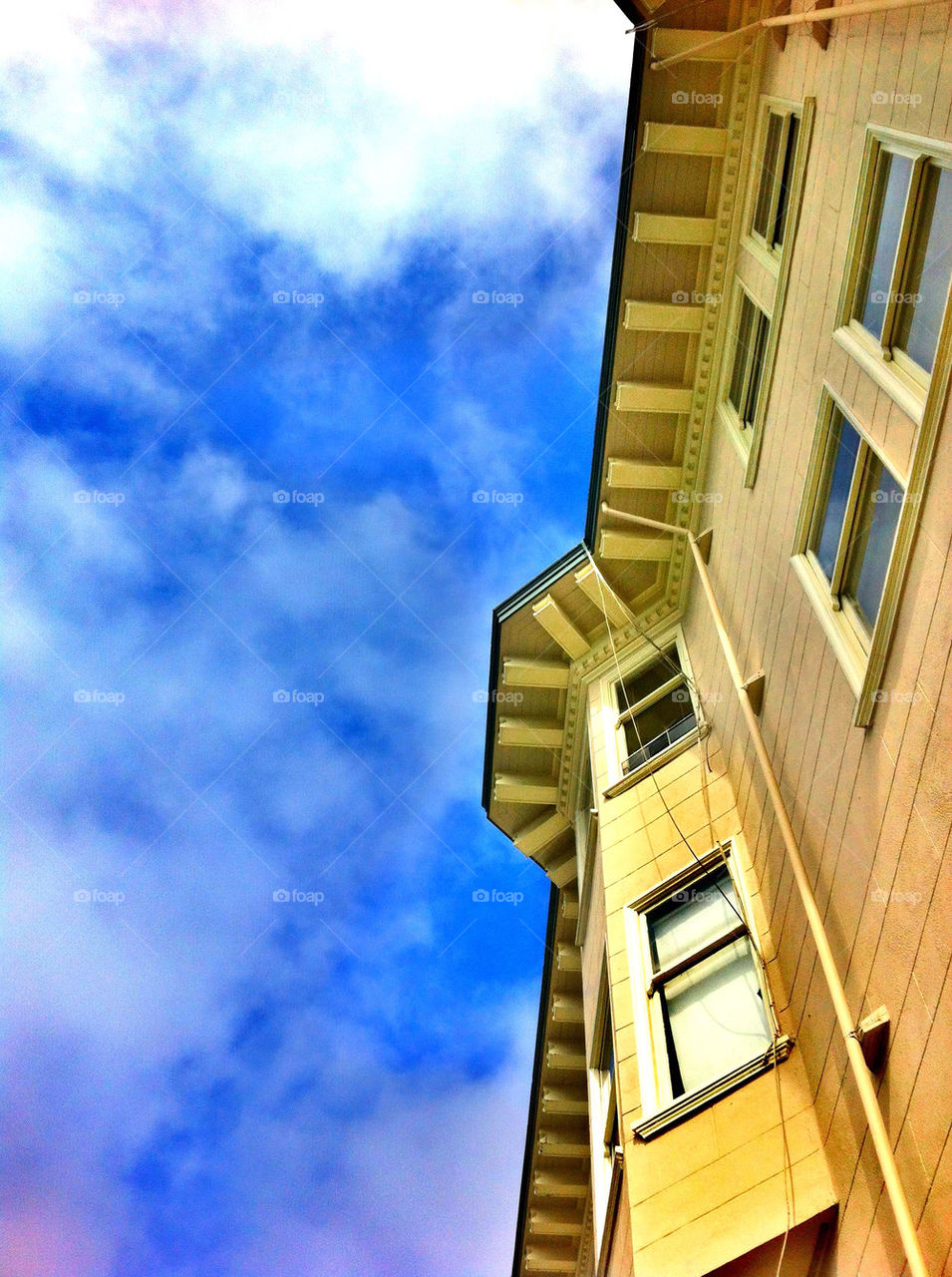 sky blue vintage clouds by flatblackoverchrome