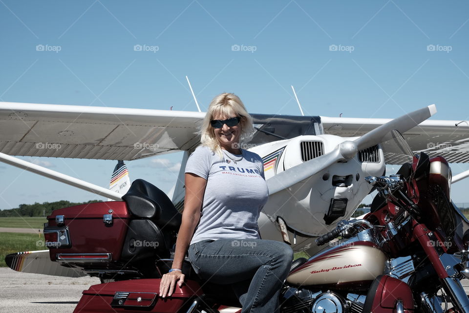 Woman on a Harley 