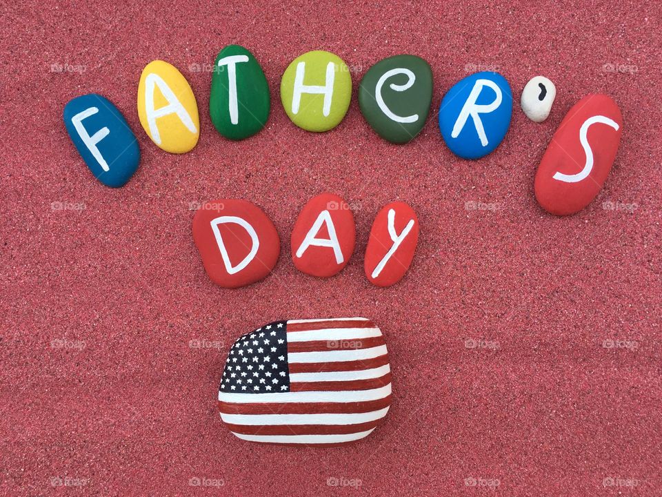 Father's Day, USA, on colored stones 