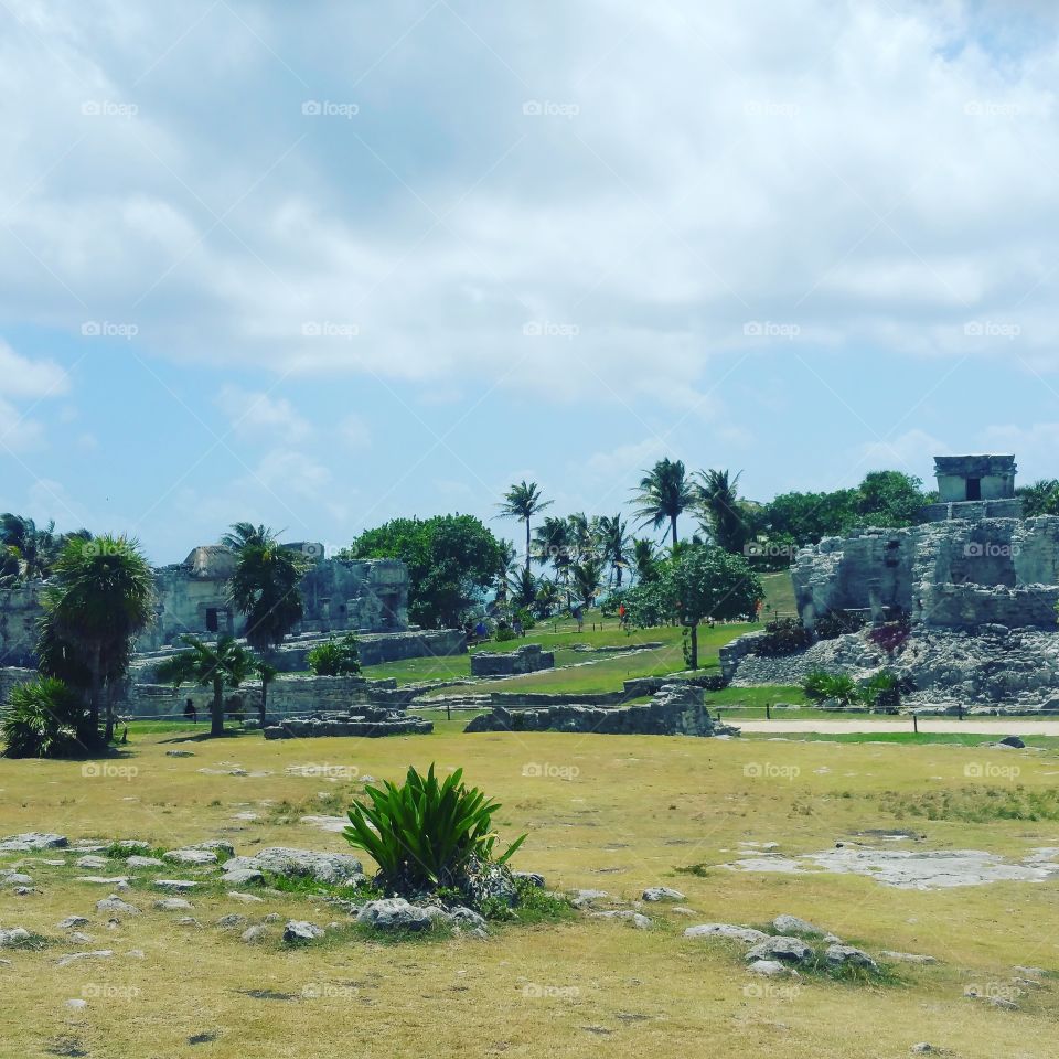 Old Mayan ruins from a seaport town