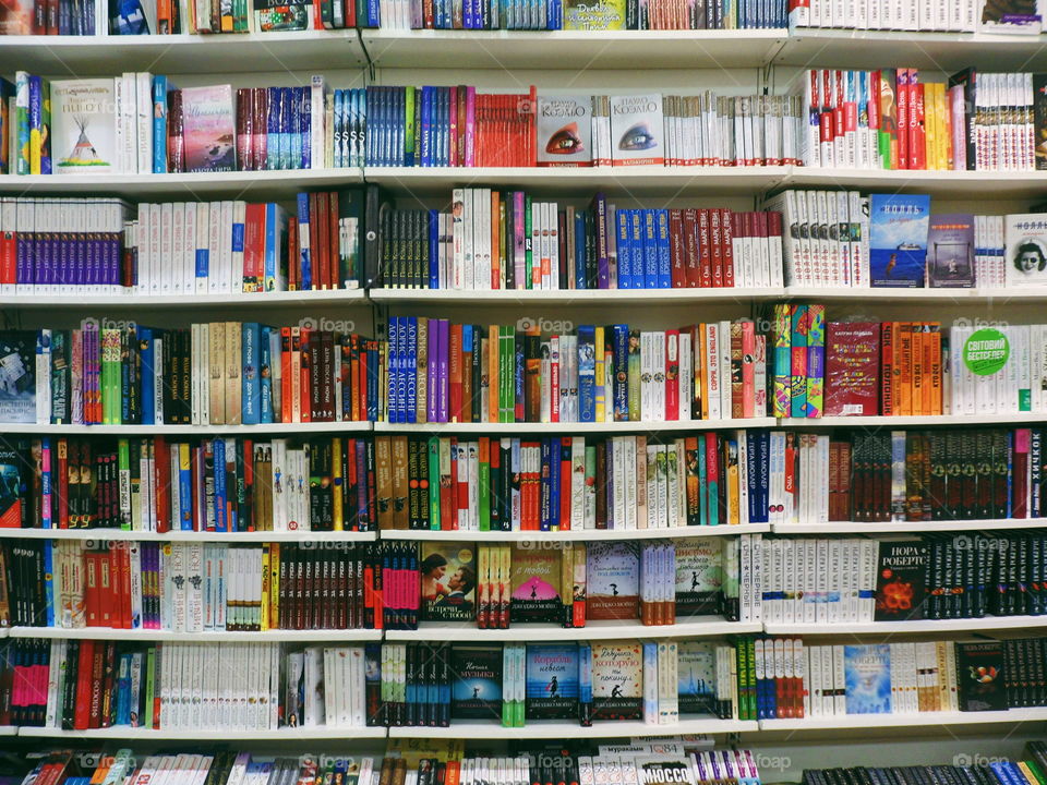 books on the bookshelves