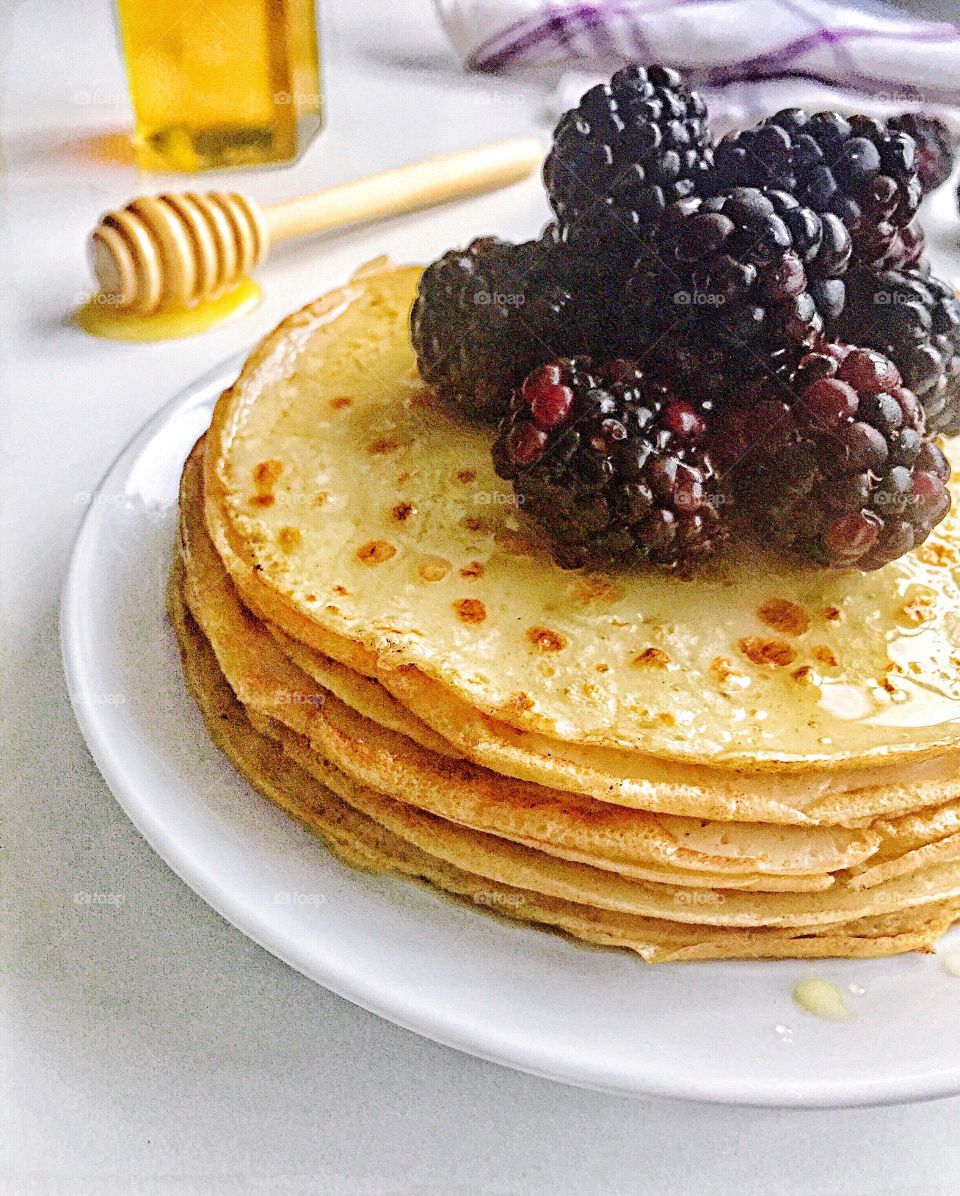 Pancake with blackberry