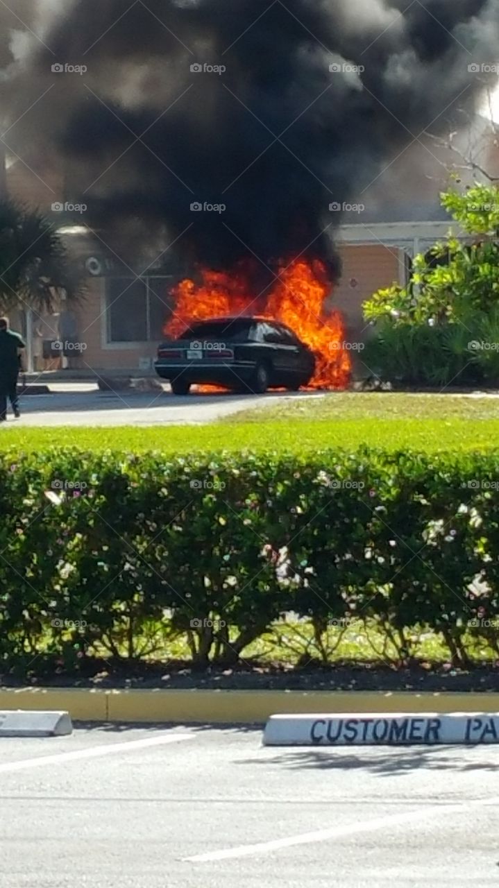 car fire. I was working in Stuart and saw this across the street 