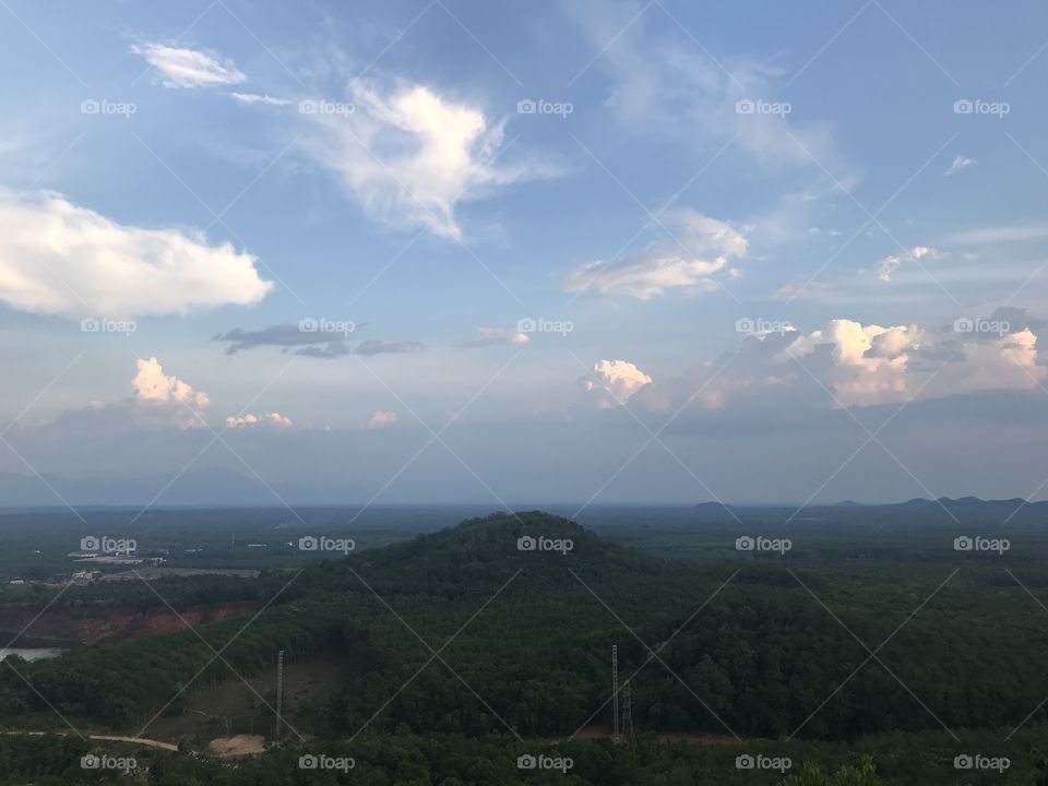 Landscape of sky hill and view 