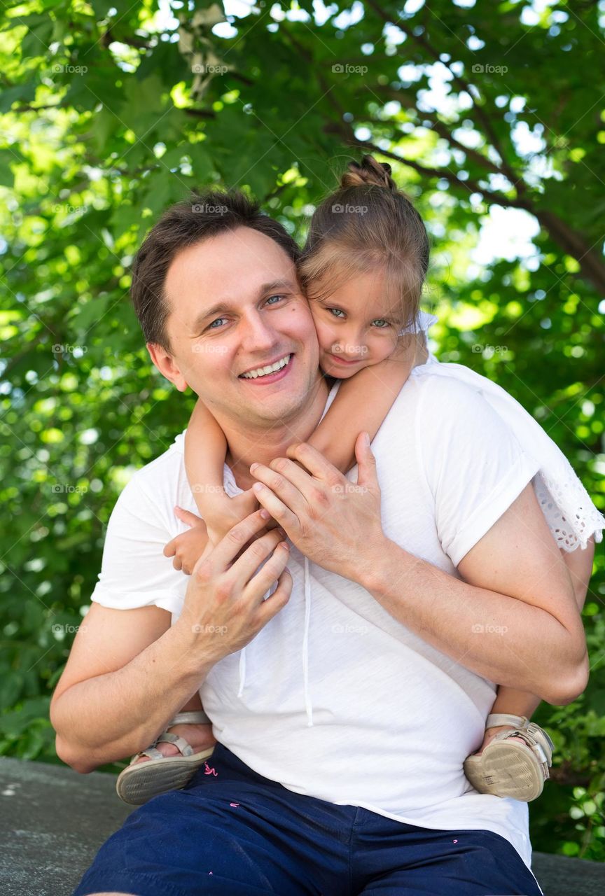 Father and daughter, tenderness moment 