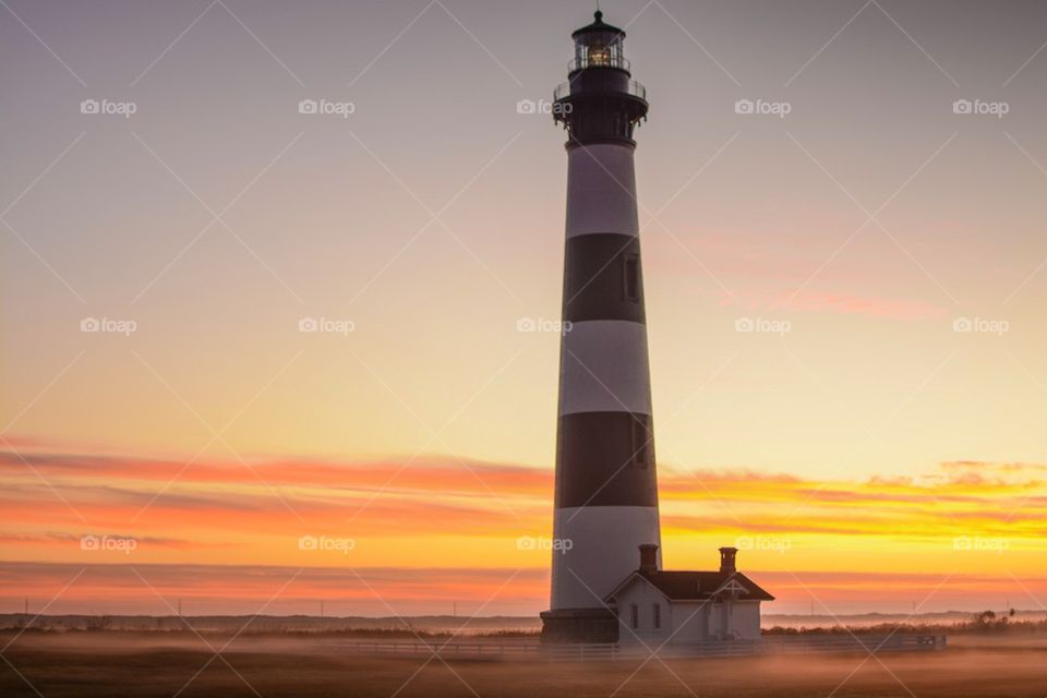 Bodie lighthouse at sunrise