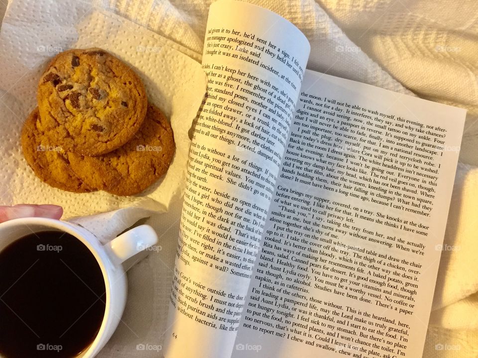 Coffee, cookies, and a book