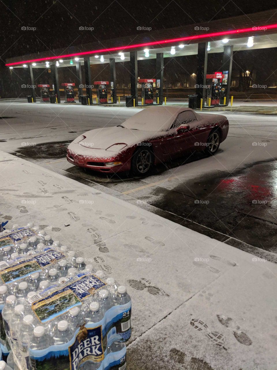 Corvette in the snow