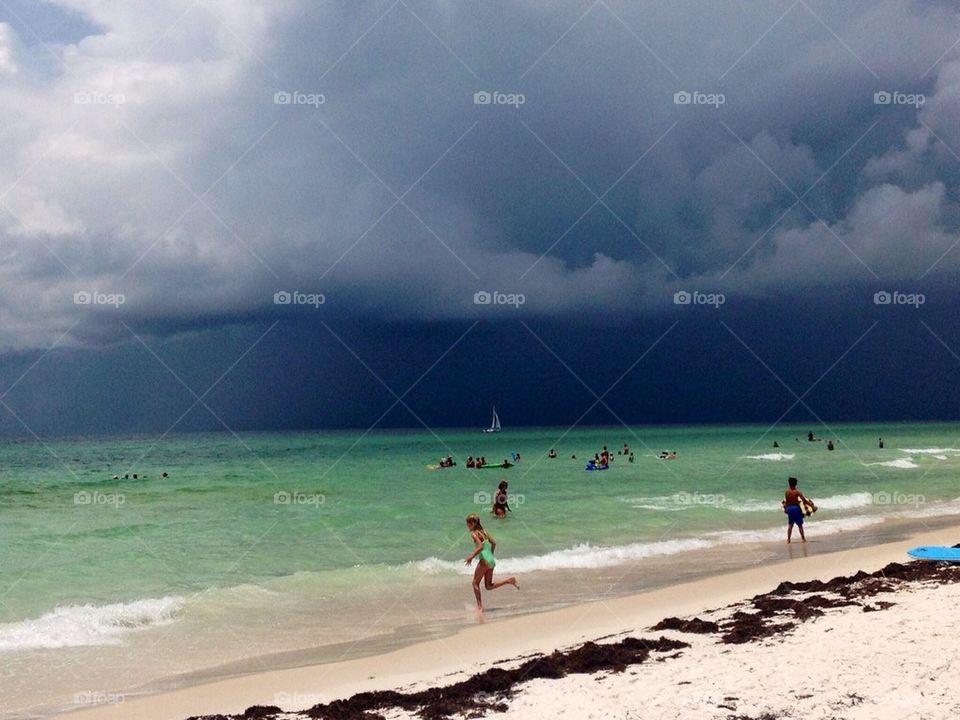 Storm at beach