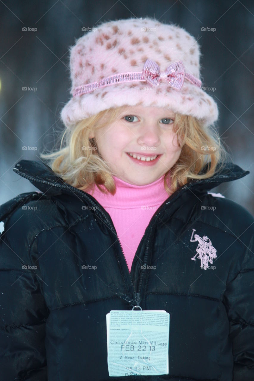 snow bunny. ski vacation pic of my daughter 