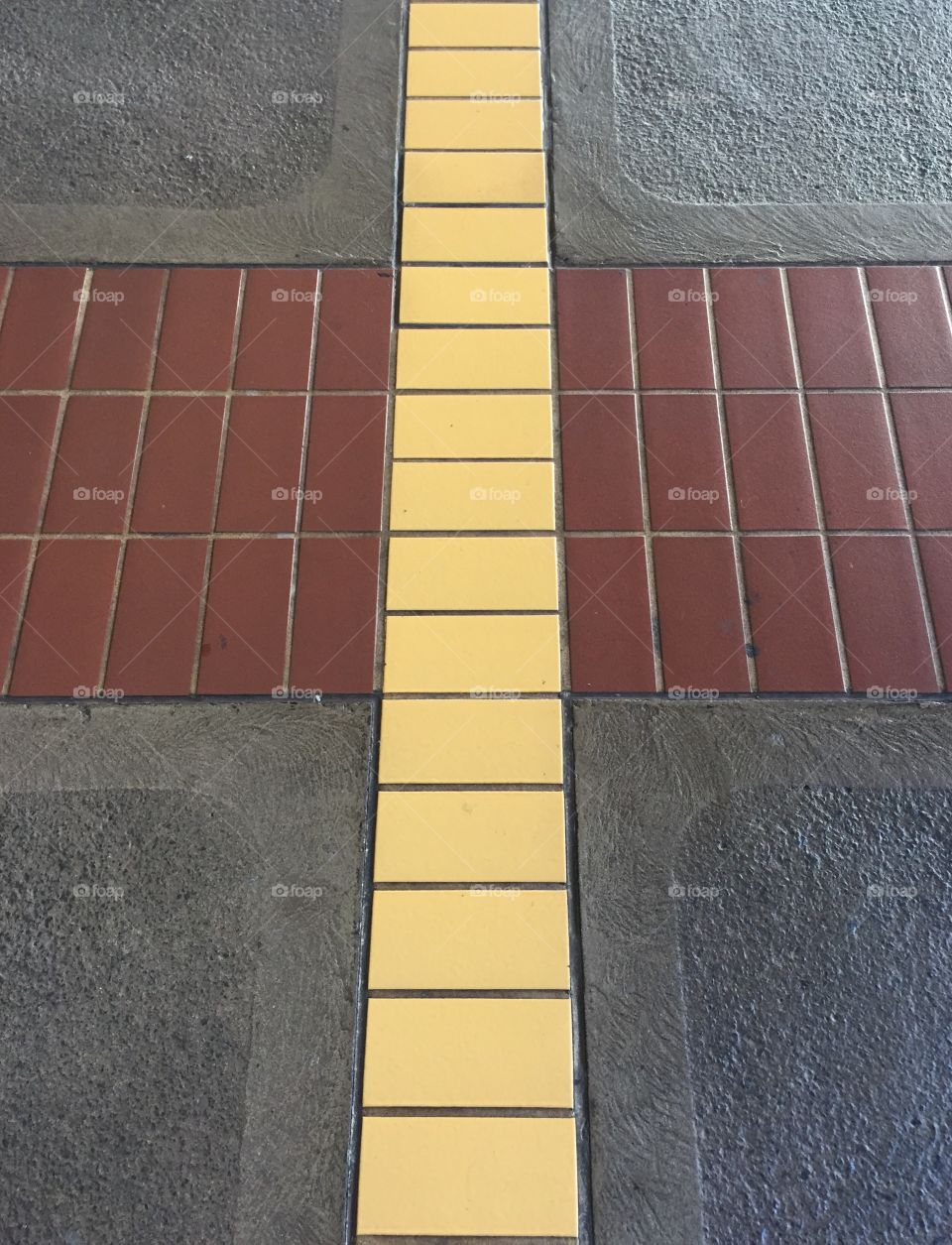 Yellow tiles on the ground