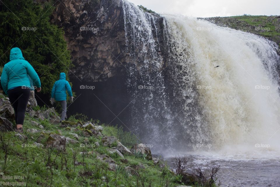 Behind the falls 