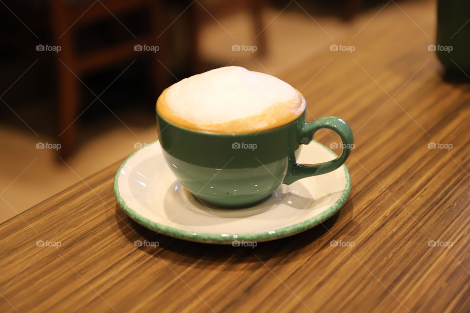 Cappuccino on tabletop 