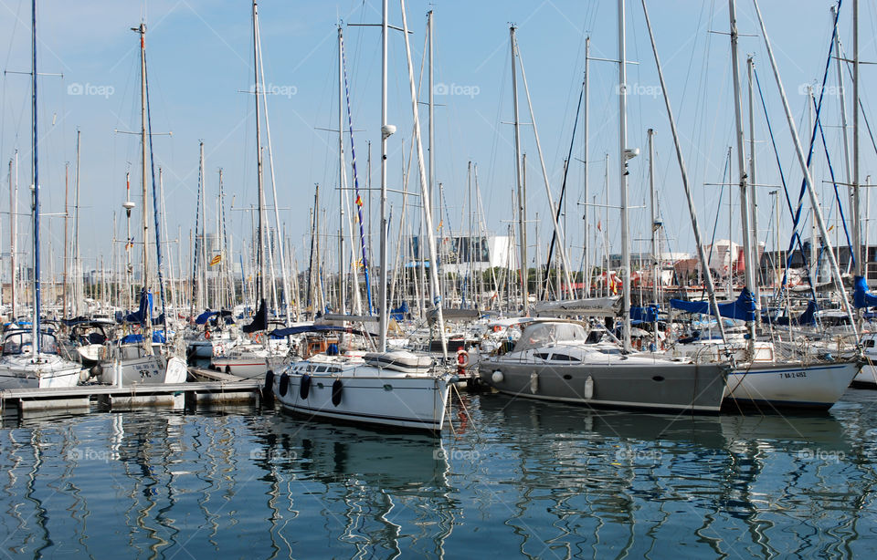 Yacht port in Barcelona Spain
