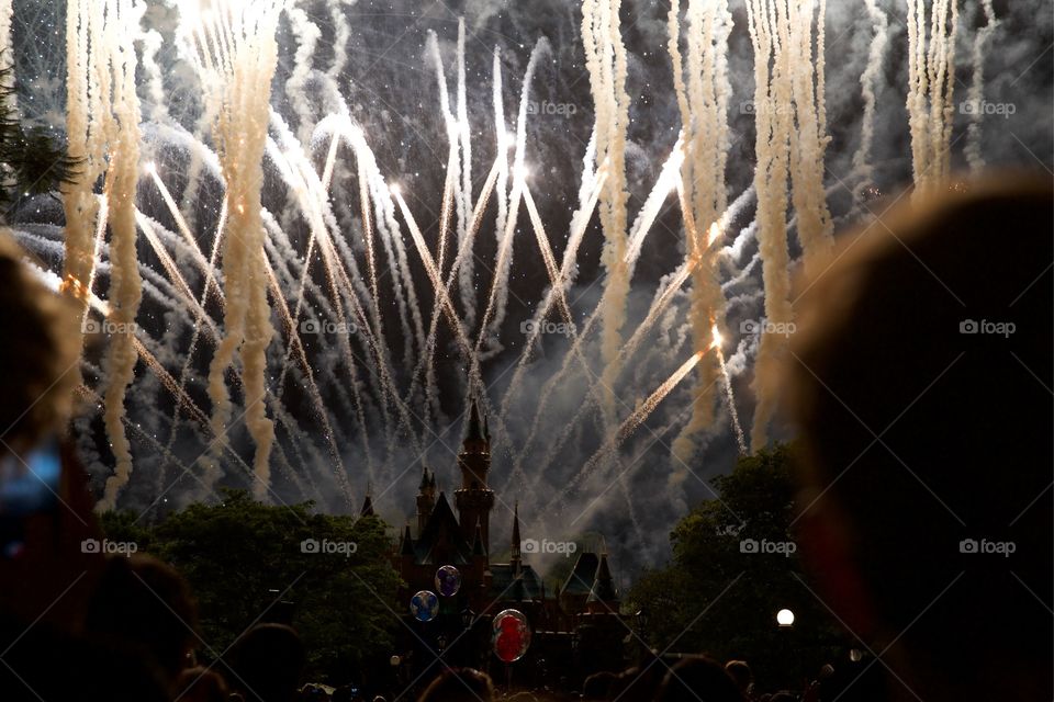 Disneyland castle fireworks